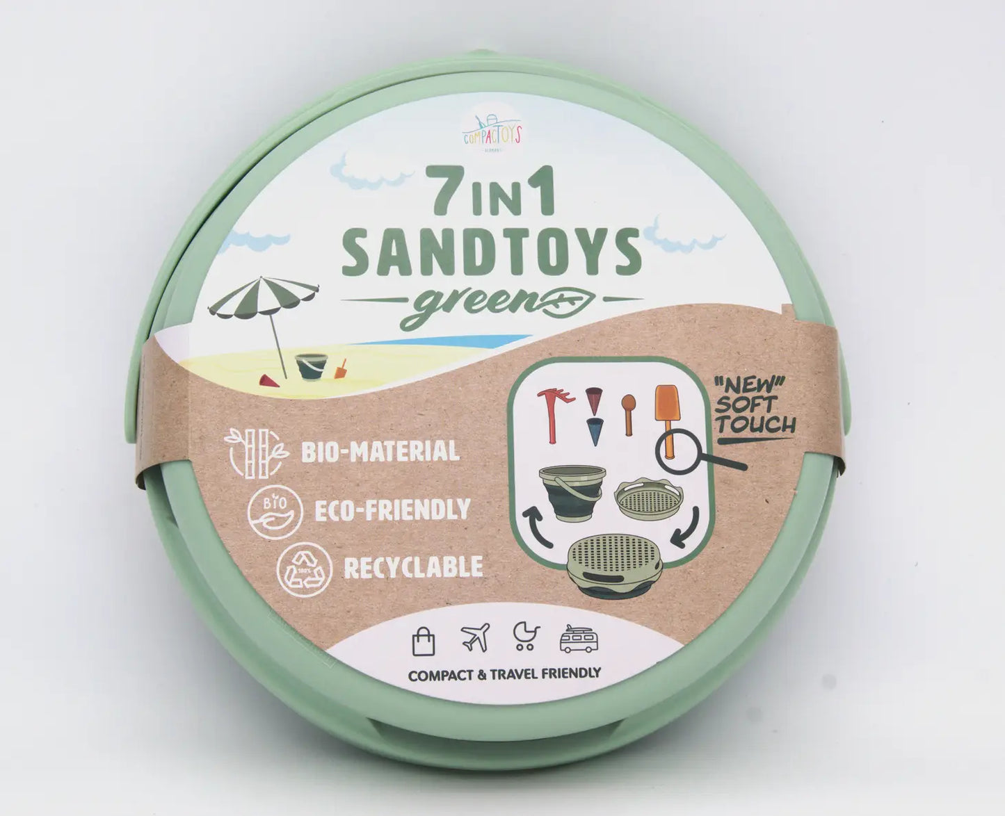 compacToys 7-in-1 Sand Toys Set -Green