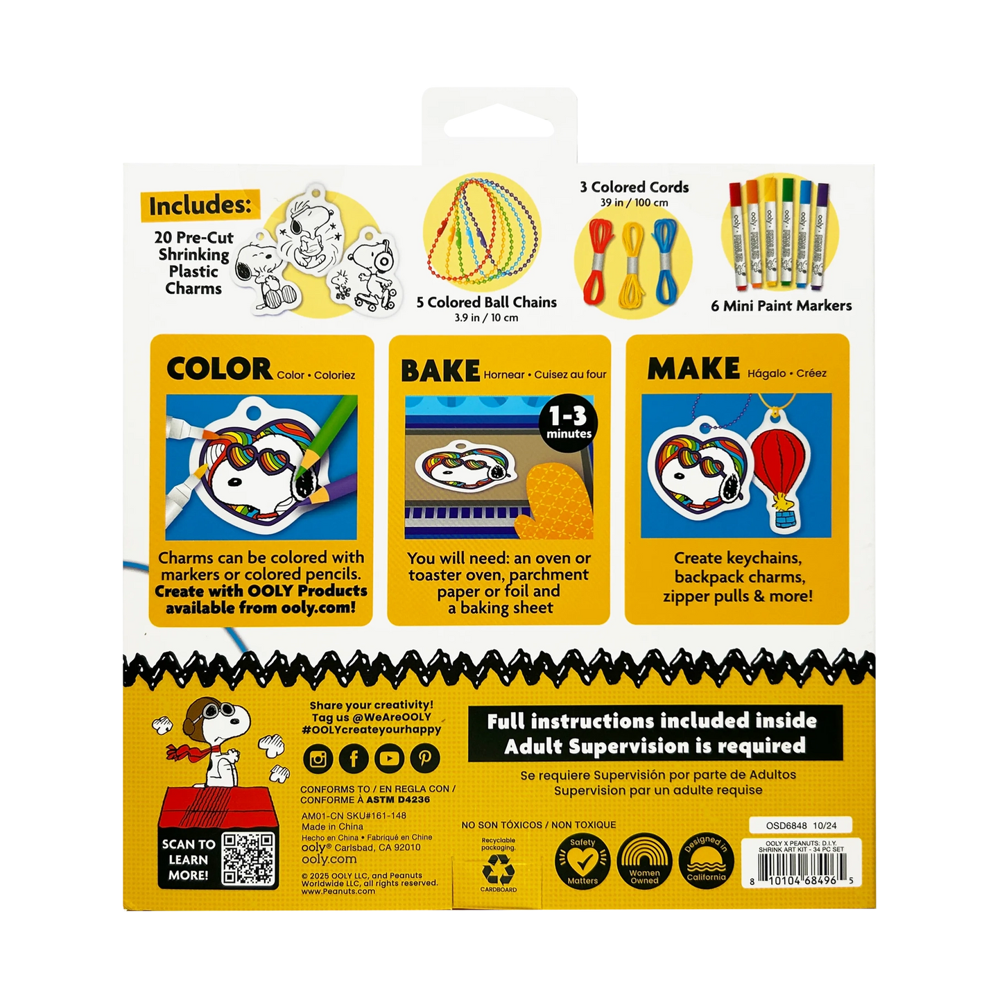Ooly x Peanuts DIY Shrink Art Kit