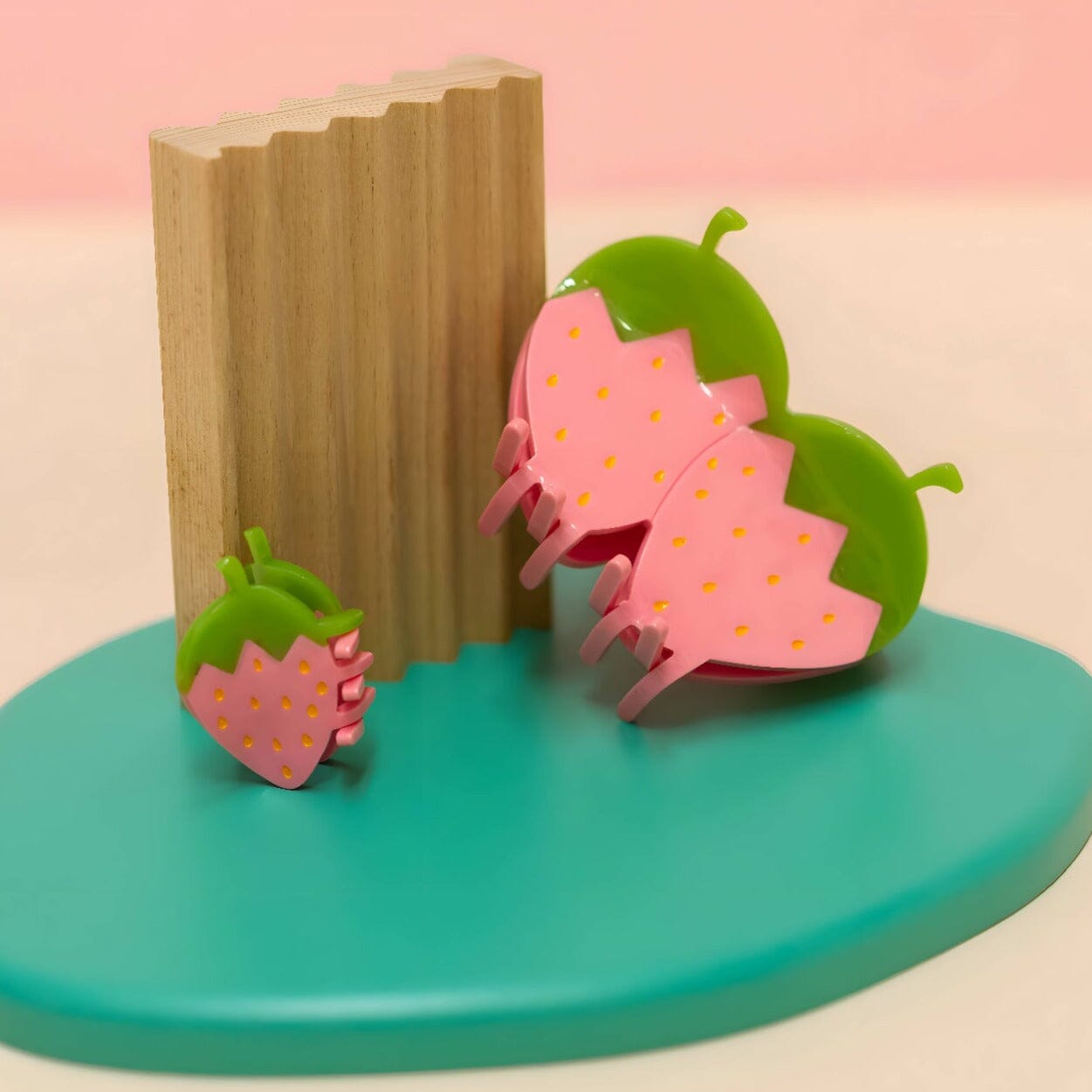 Mini Pink Strawberry Hair Claw by Jenny Lemons