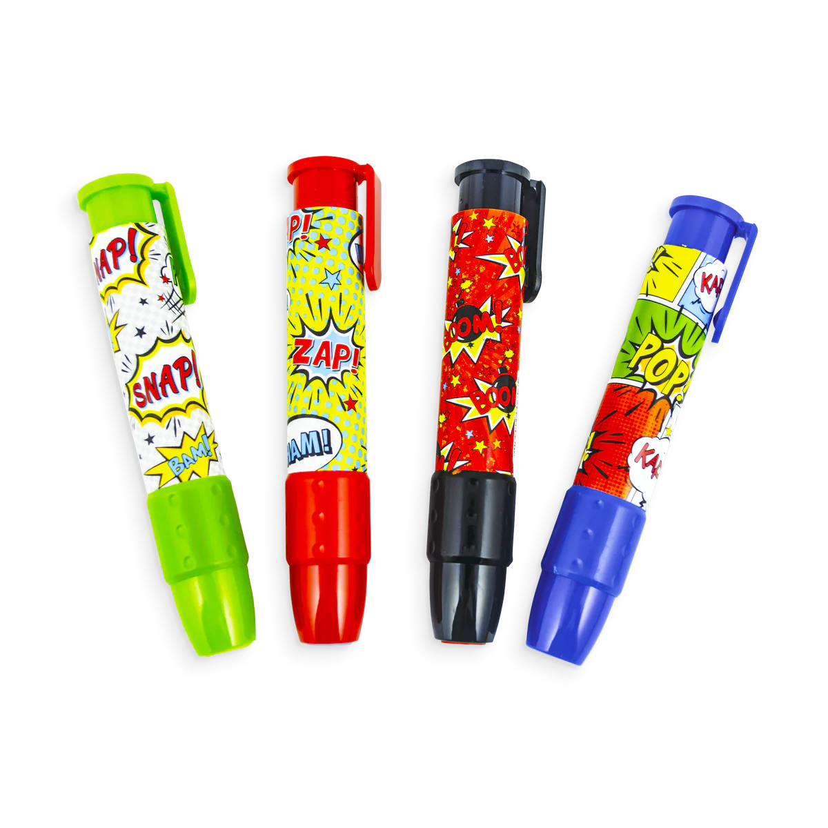 Click-It Erasers in Comic Attack by Ooly (4 colors)