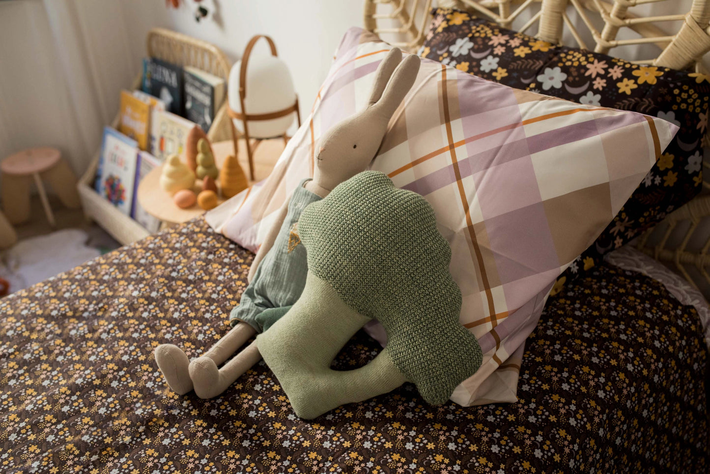 Brucy the Broccoli Knitted Cushion