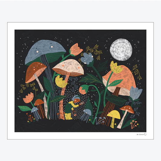Smiling Mushroom Canopy Art Print by Meenal Patel