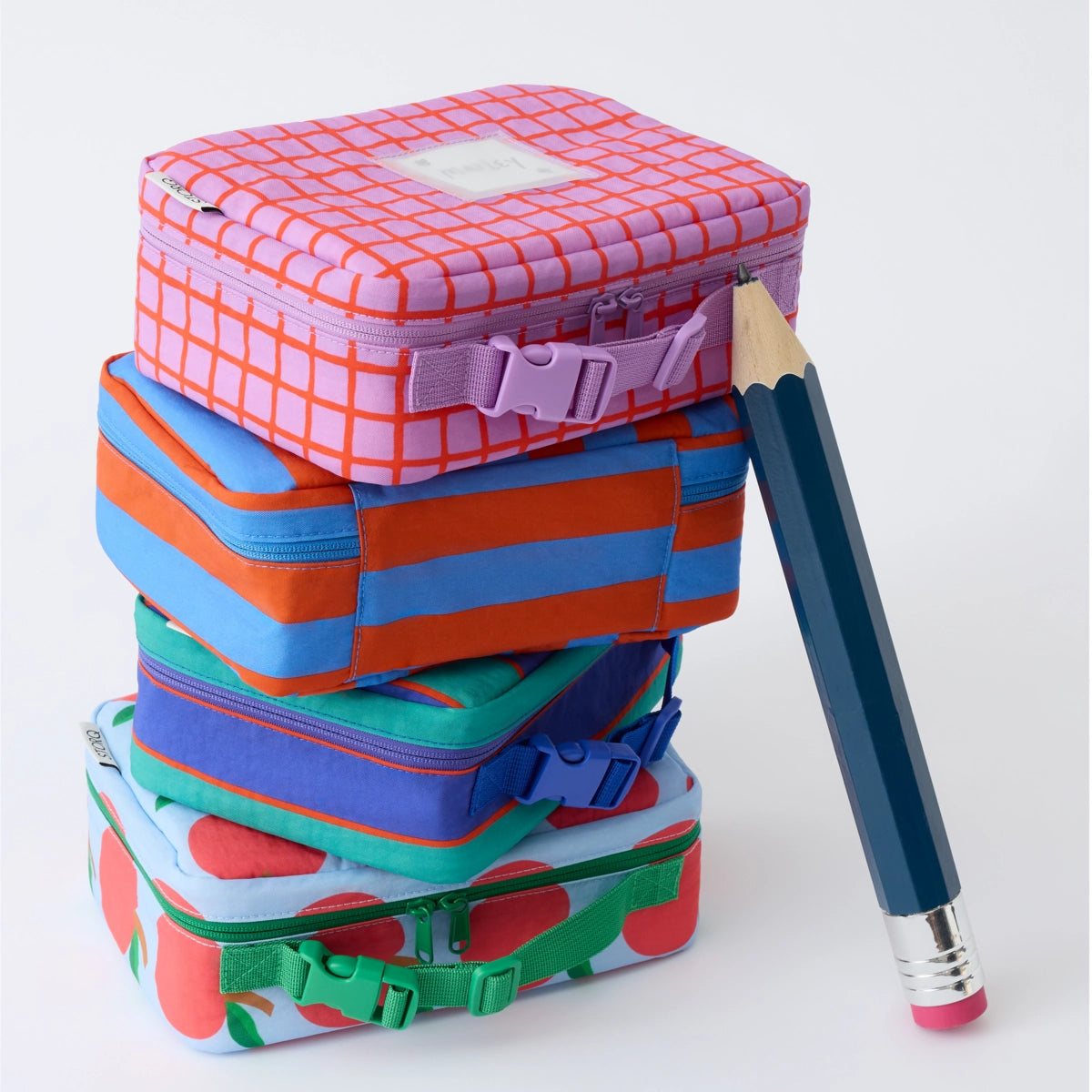 Cool Kid Lunch Box in Blue & Rust Stripe
