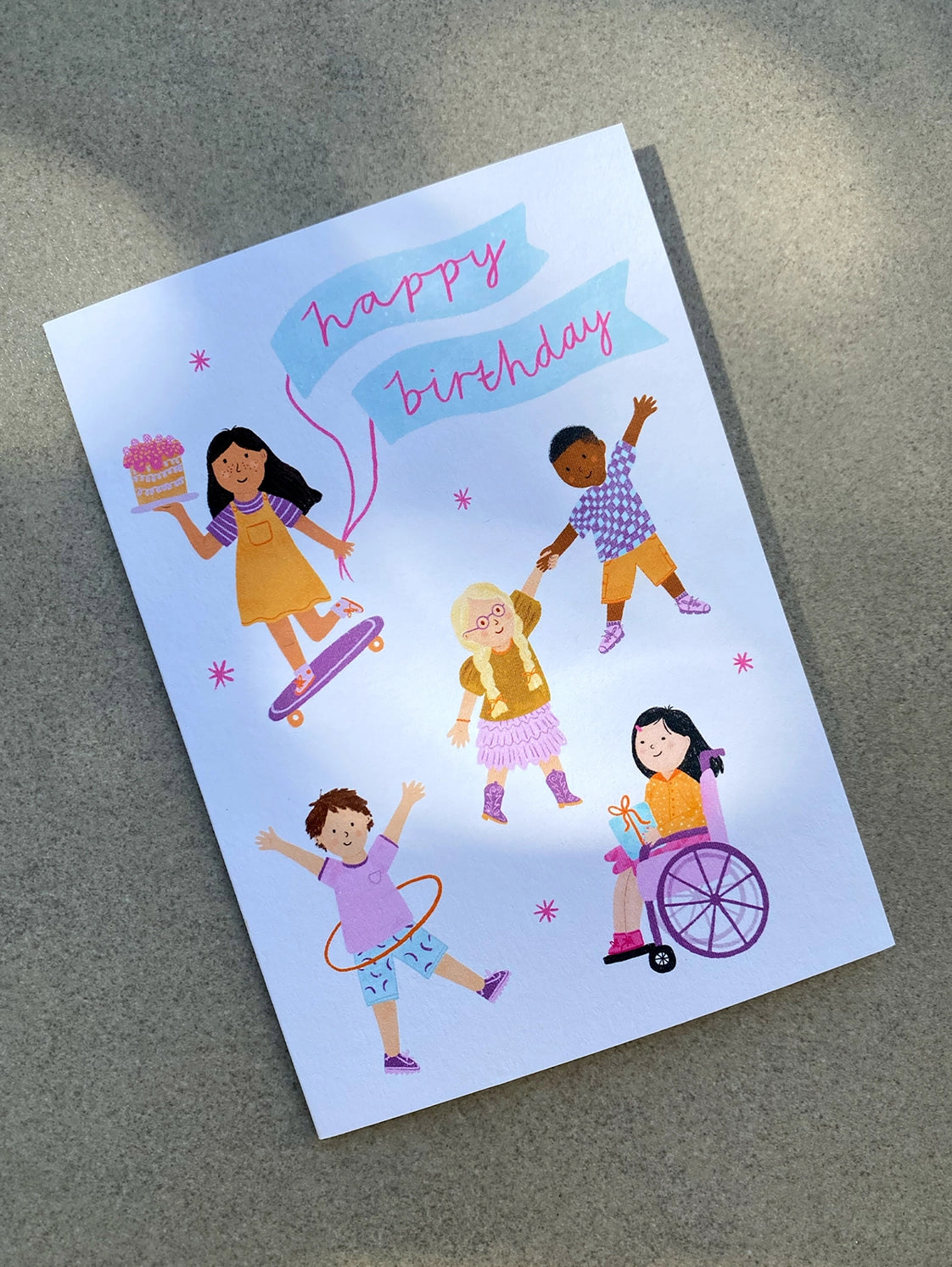 Birthday Banner- Cute Diverse Kids Card