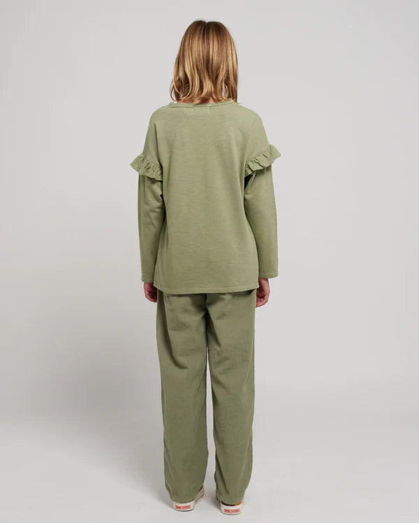 Big Flower Ruffle T-shirt in Light Green (2 left!)