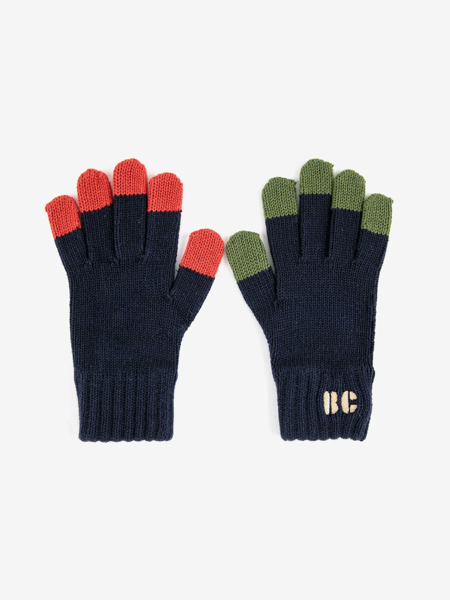 B.C Colored Fingers Knitted Gloves (Midnight) by Bobo Choses