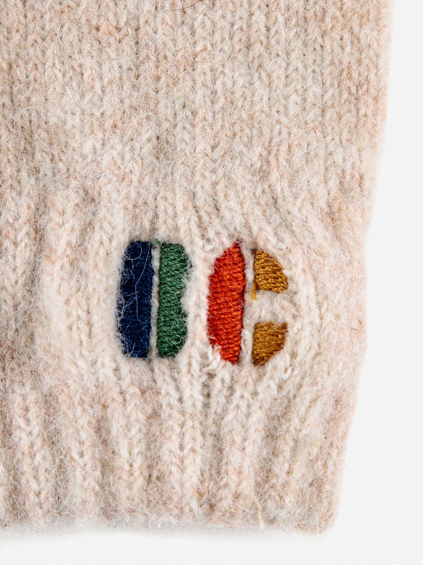 B.C Colored Fingers Knitted Gloves (Beige) by Bobo Choses