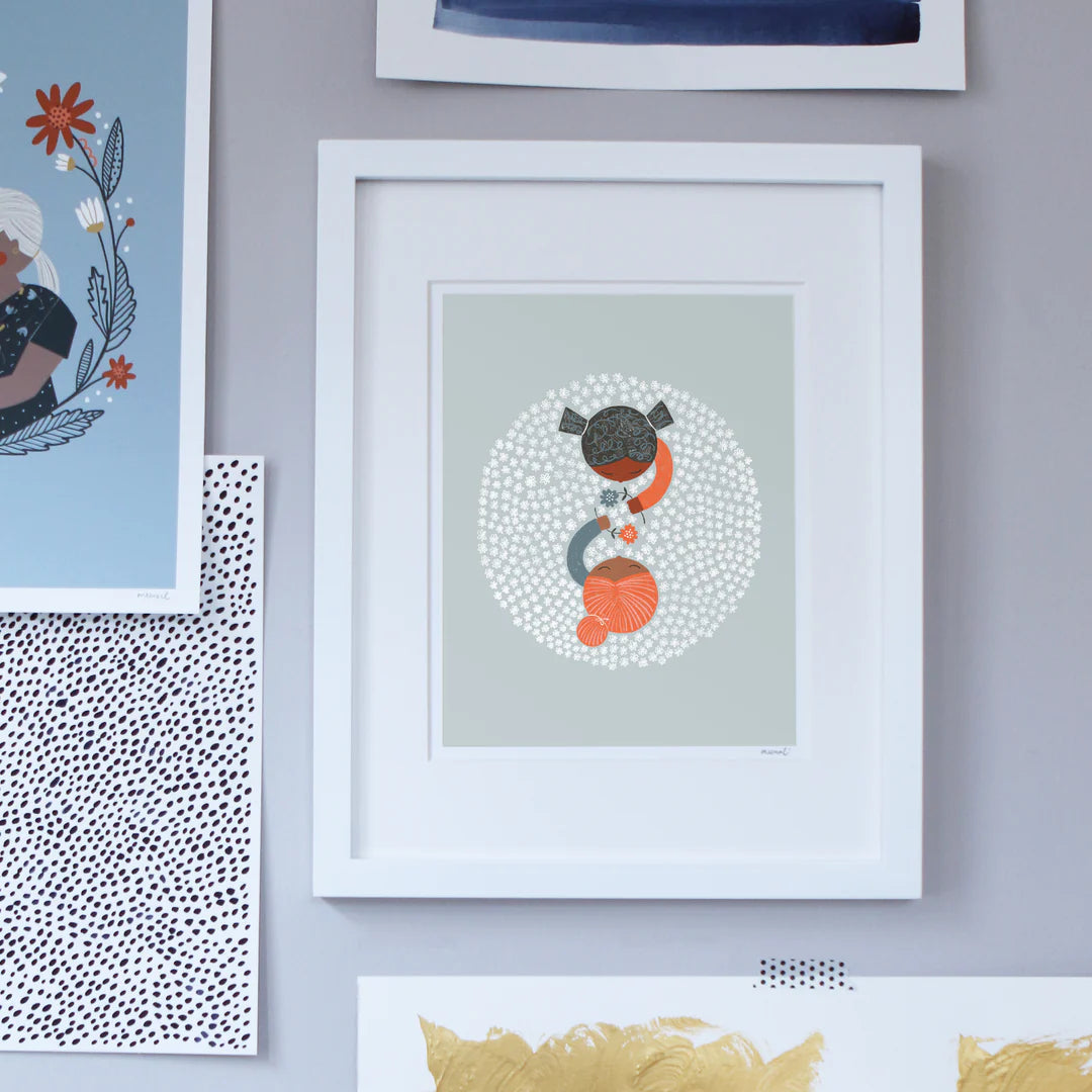 Friends Helping Friends Art Print by Meenal Patel