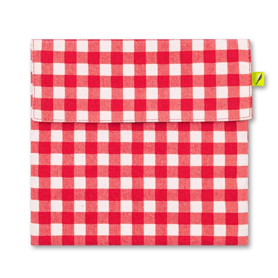 Flip Snack Bag in "Gingham Red" by Fluf