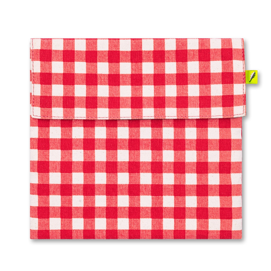 Flip Snack Bag in "Gingham Red" by Fluf