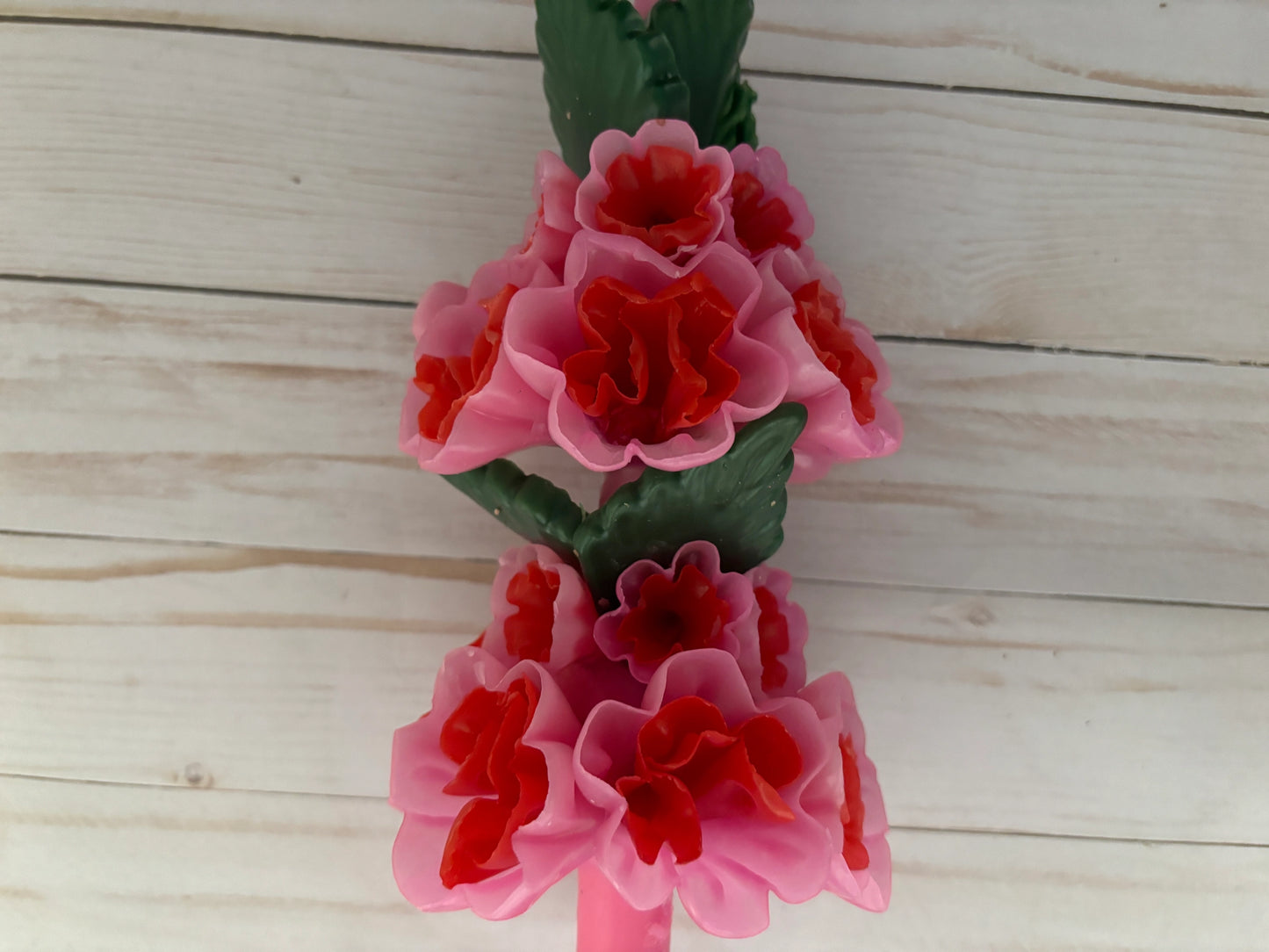 Large Oaxaca Beeswax Pink & Red Marigold Candle