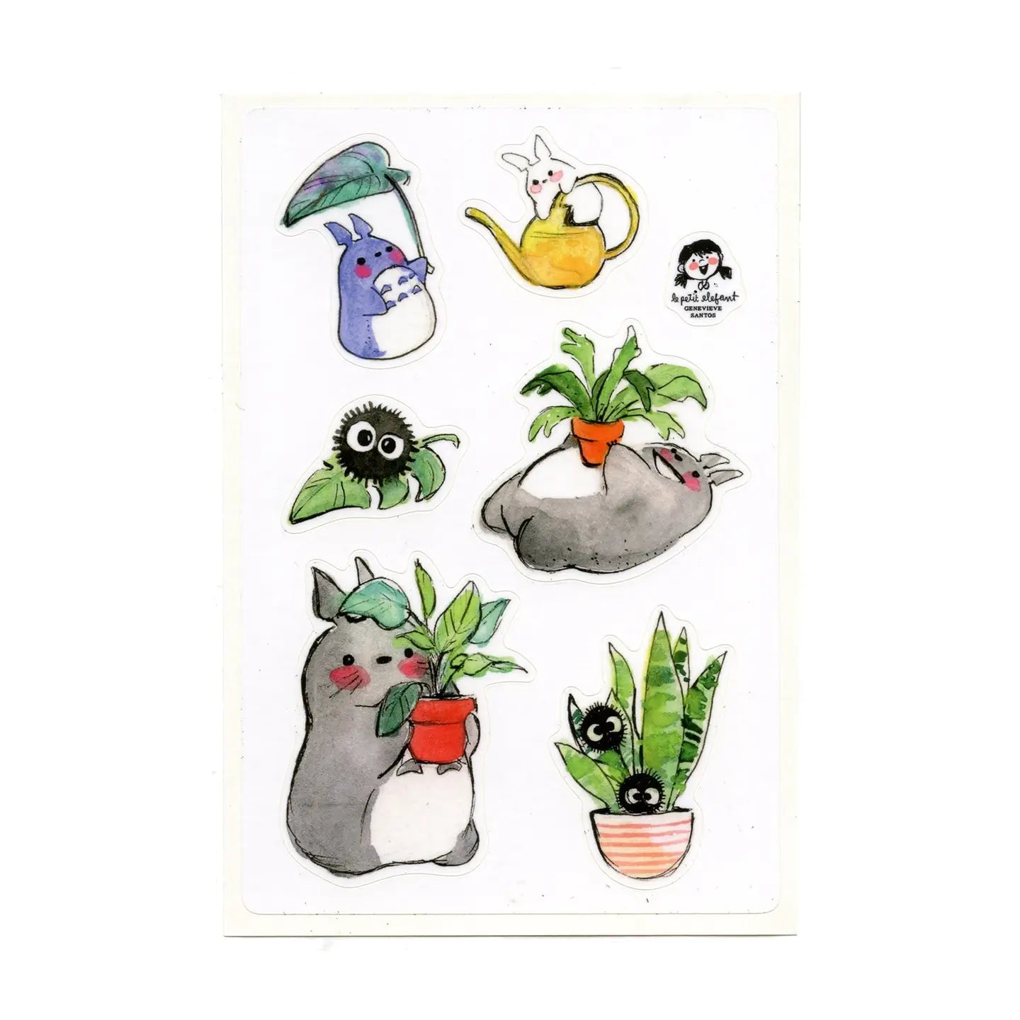 Totoro & Plants Vinyl Sticker Sheet