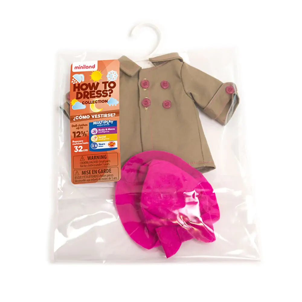 Miniland Mild Weather Hat Set for 12 5/8" Doll