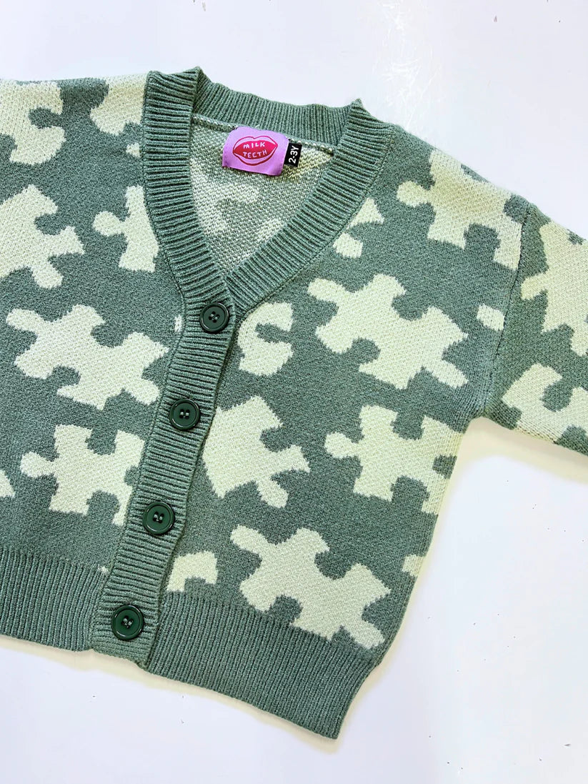 Puzzle Cardigan - Green