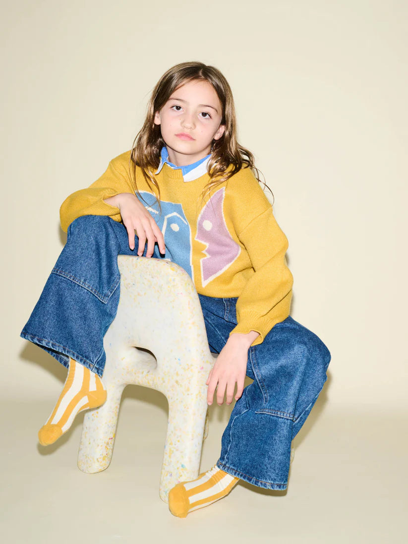 Stripe Sock - Marigold & Cream