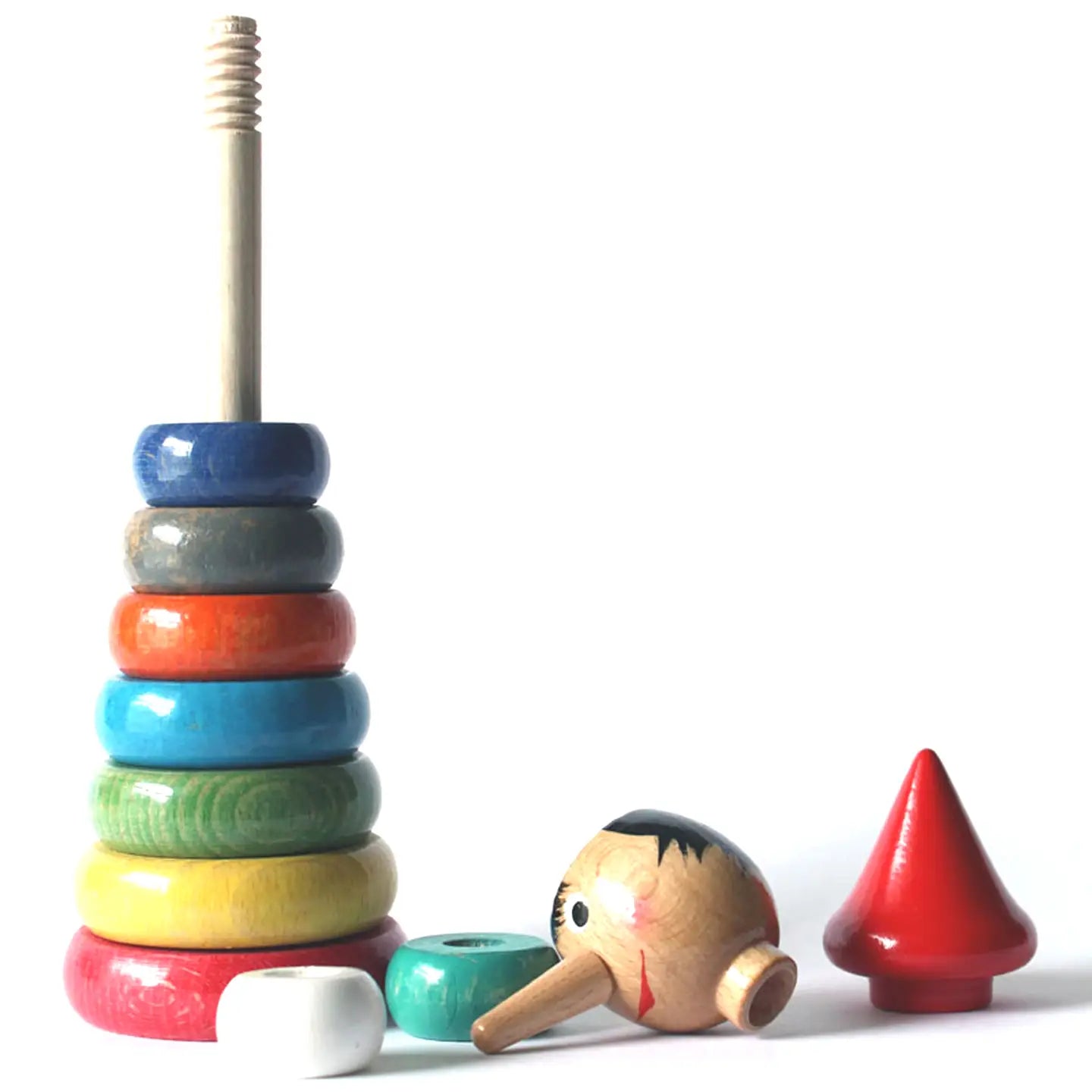 Wooden Pinocchio Pyramid Toy