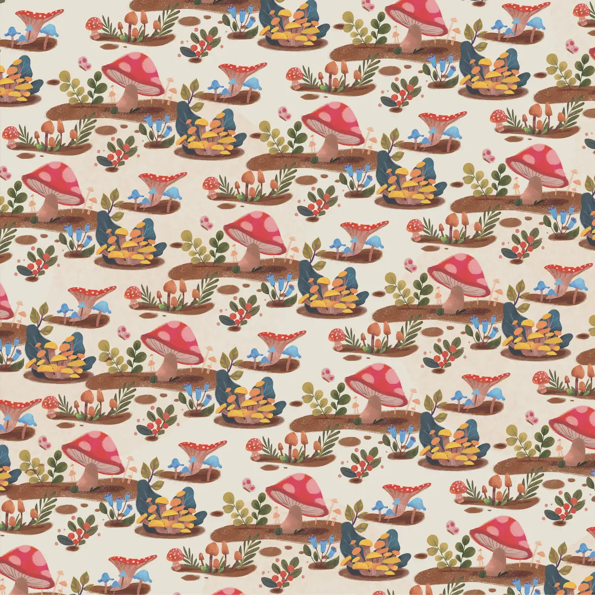 Mushroom Wrapping Paper by The Red Little House
