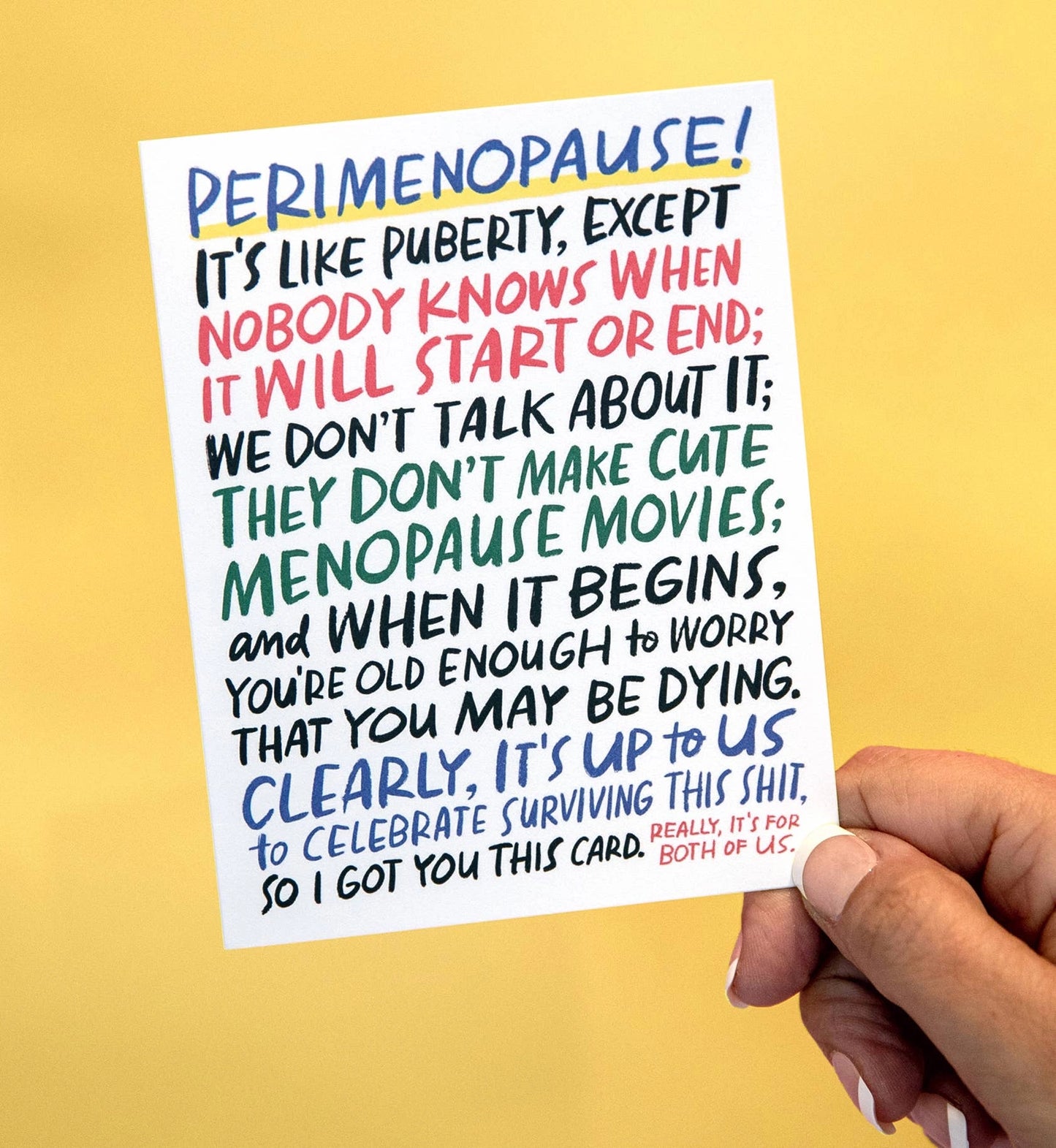 It's Like Puberty, Menopause Card