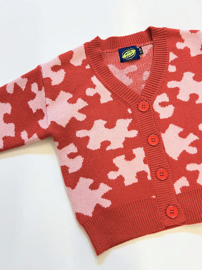 Puzzle Cardigan - Red