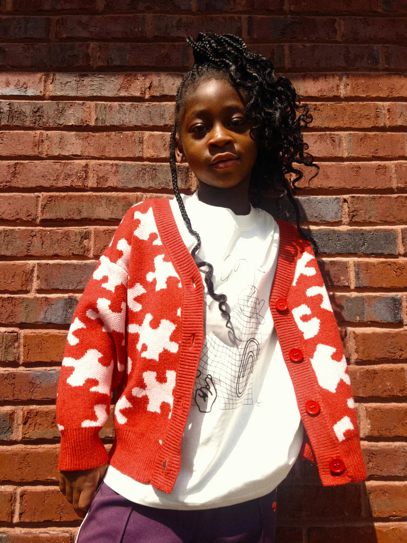Puzzle Cardigan - Red