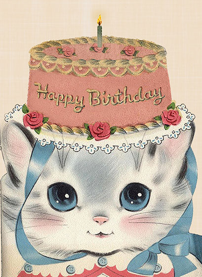 Birthday Hat Kitty Birthday Card