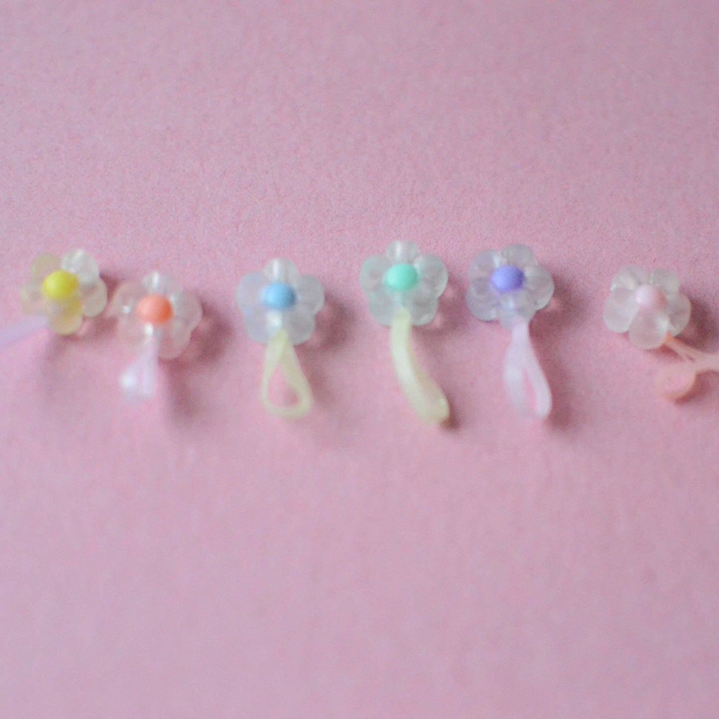 Colorful Mini Flower Rubber Hair Ties (48 ct) by Tangle Shiny Stars