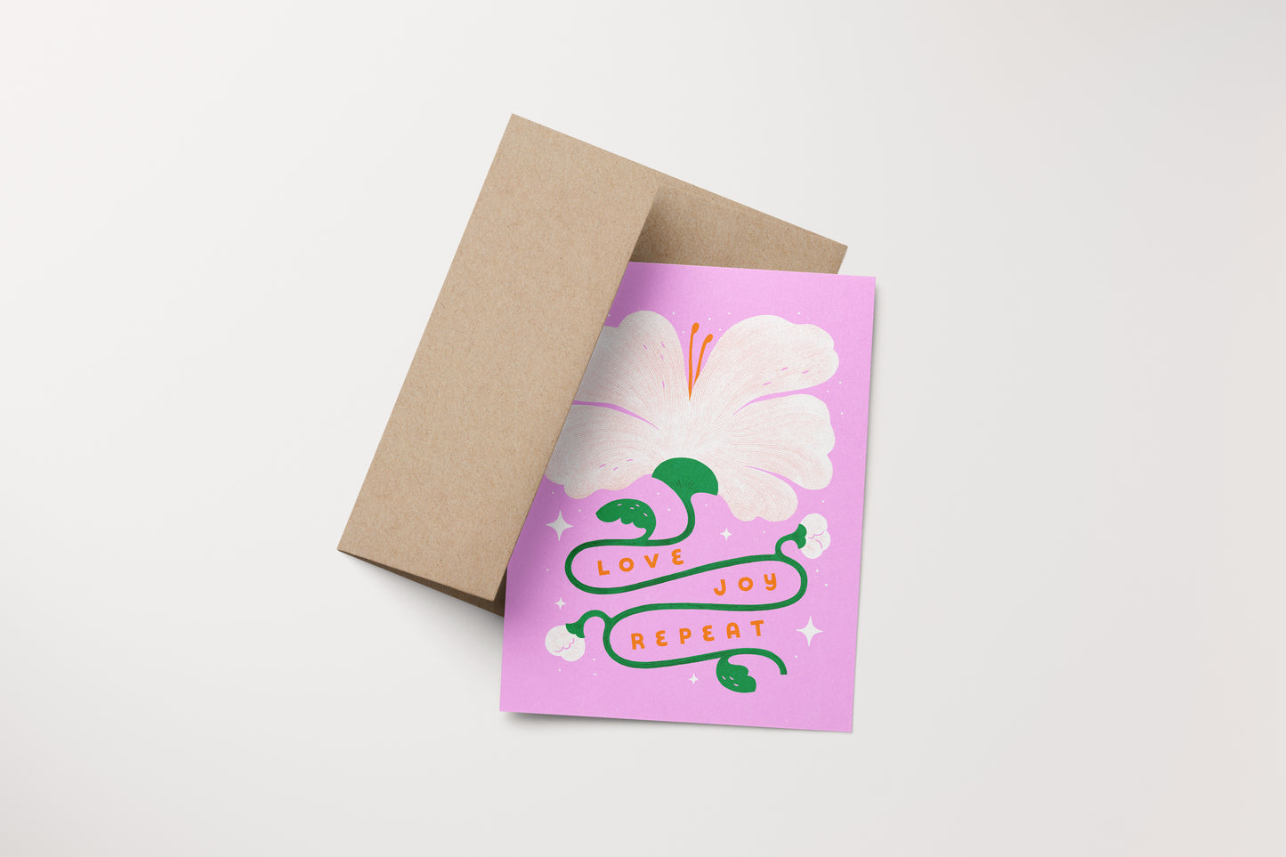 Love, Joy, Repeat Card- Pink