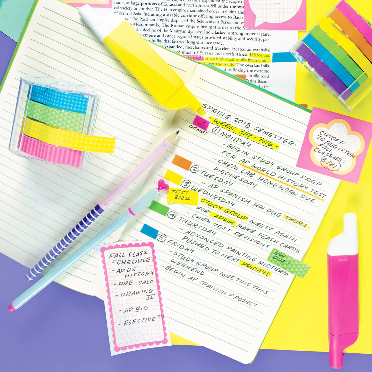 DO-OVERS Erasable Highlighters- Set of 6 by Ooly