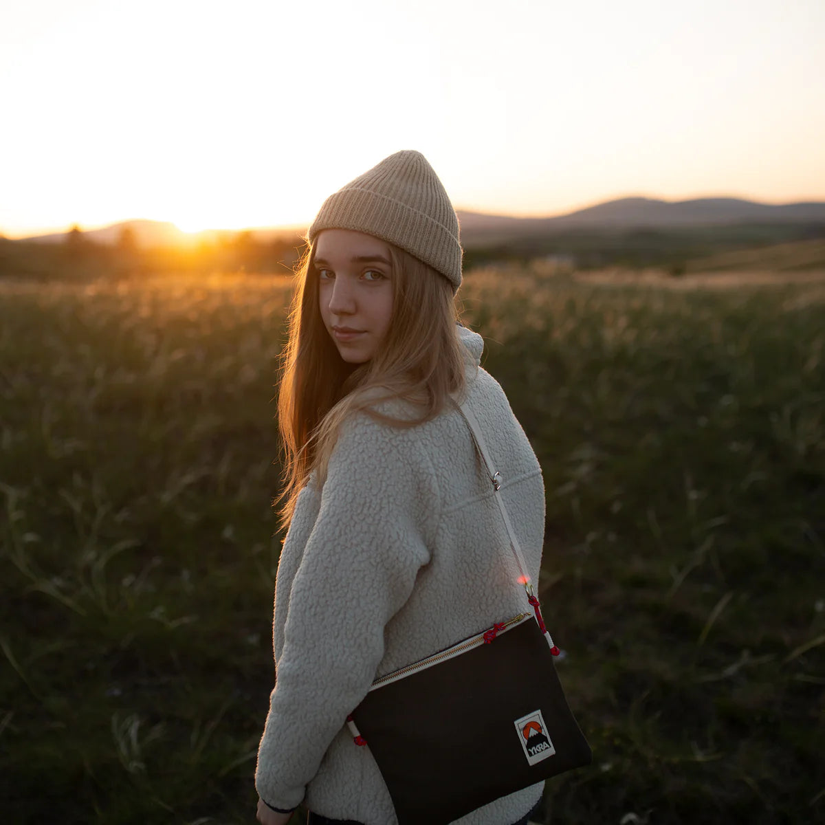 Side Pouch in Khaki by YKRA