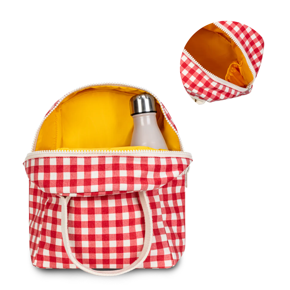 Zipper Lunch Bag in "Red Gingham" by Fluf