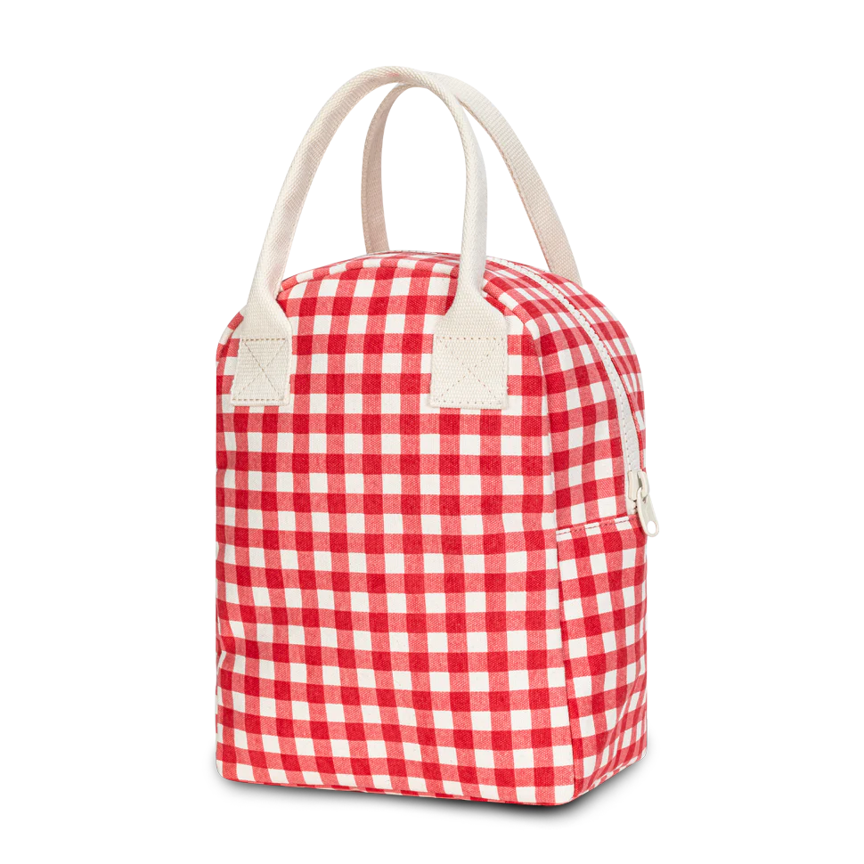 Zipper Lunch Bag in "Red Gingham" by Fluf