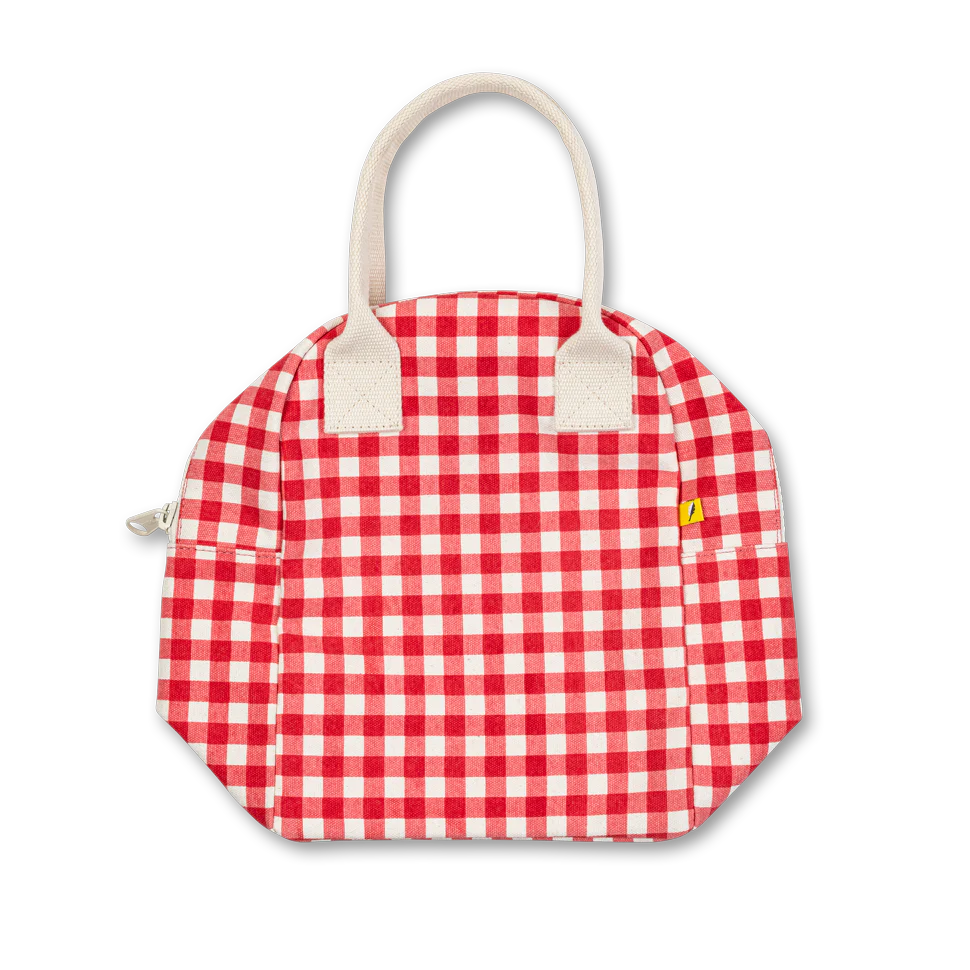 Zipper Lunch Bag in "Red Gingham" by Fluf