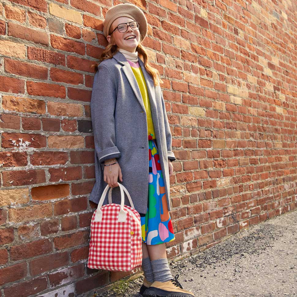 Zipper Lunch Bag in "Red Gingham" by Fluf