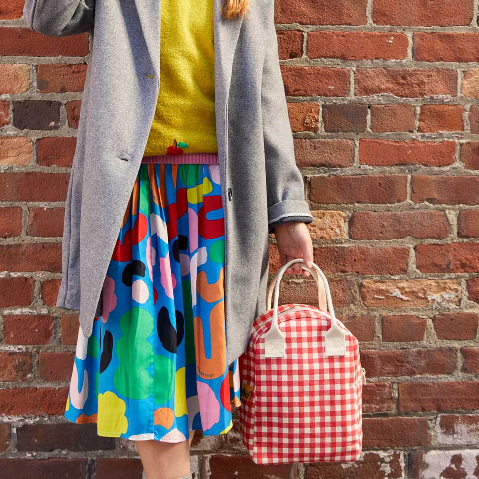Zipper Lunch Bag in "Red Gingham" by Fluf