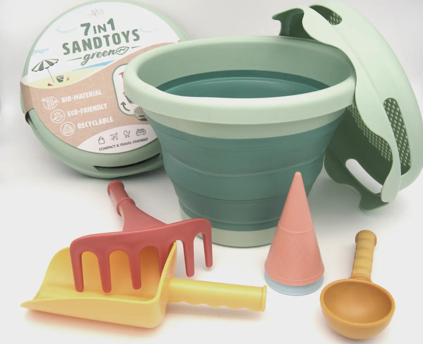 compacToys 7-in-1 Sand Toys Set -Green
