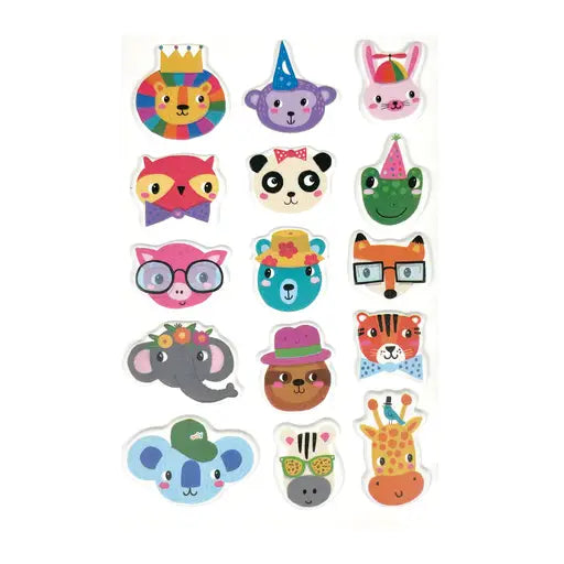 Stickiville Party Animals Sticker Sheet (Puffy)