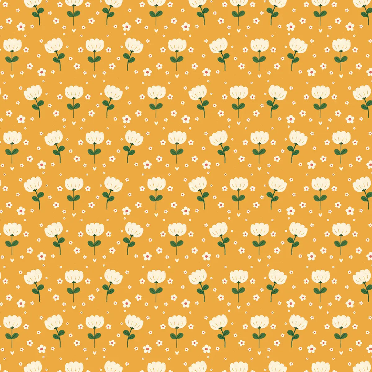 Yellow Florals Wrapping Paper by The Little Red House