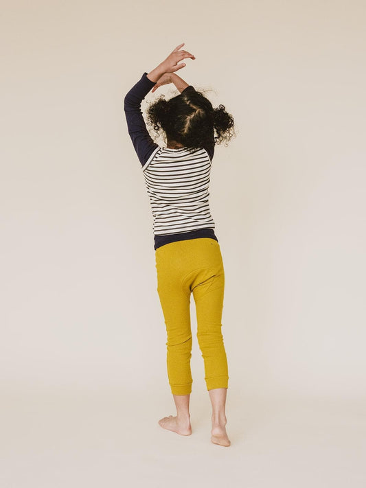 Organic Cotton Drawstring Leggings in Chartreuse