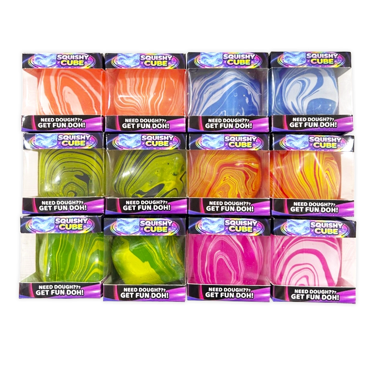 Fun Doh Swirl Squishy Cubes - assorted colors