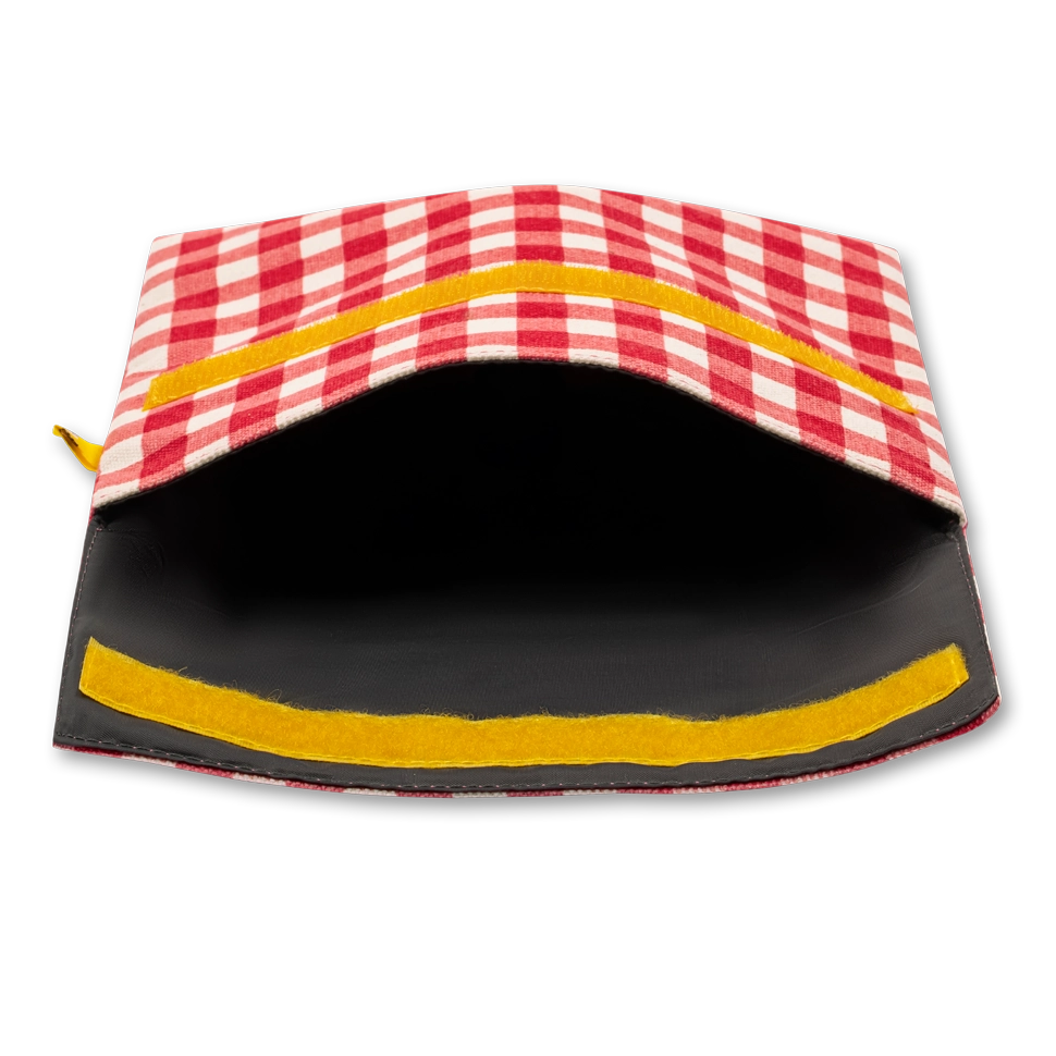 Flip Snack Bag in "Gingham Red" by Fluf