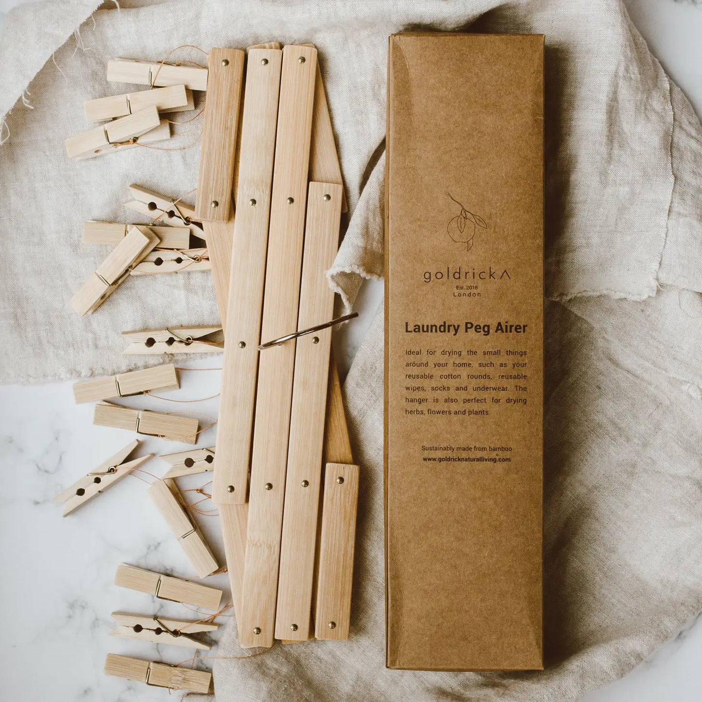 Bamboo Laundry Peg Airer by Goldrick