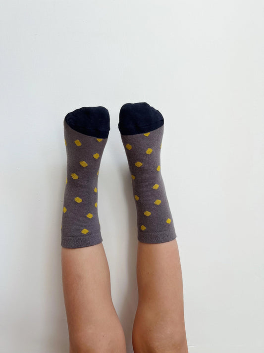 Kids Crew Sock in Spotted Graphite