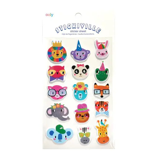 Stickiville Party Animals Sticker Sheet (Puffy)