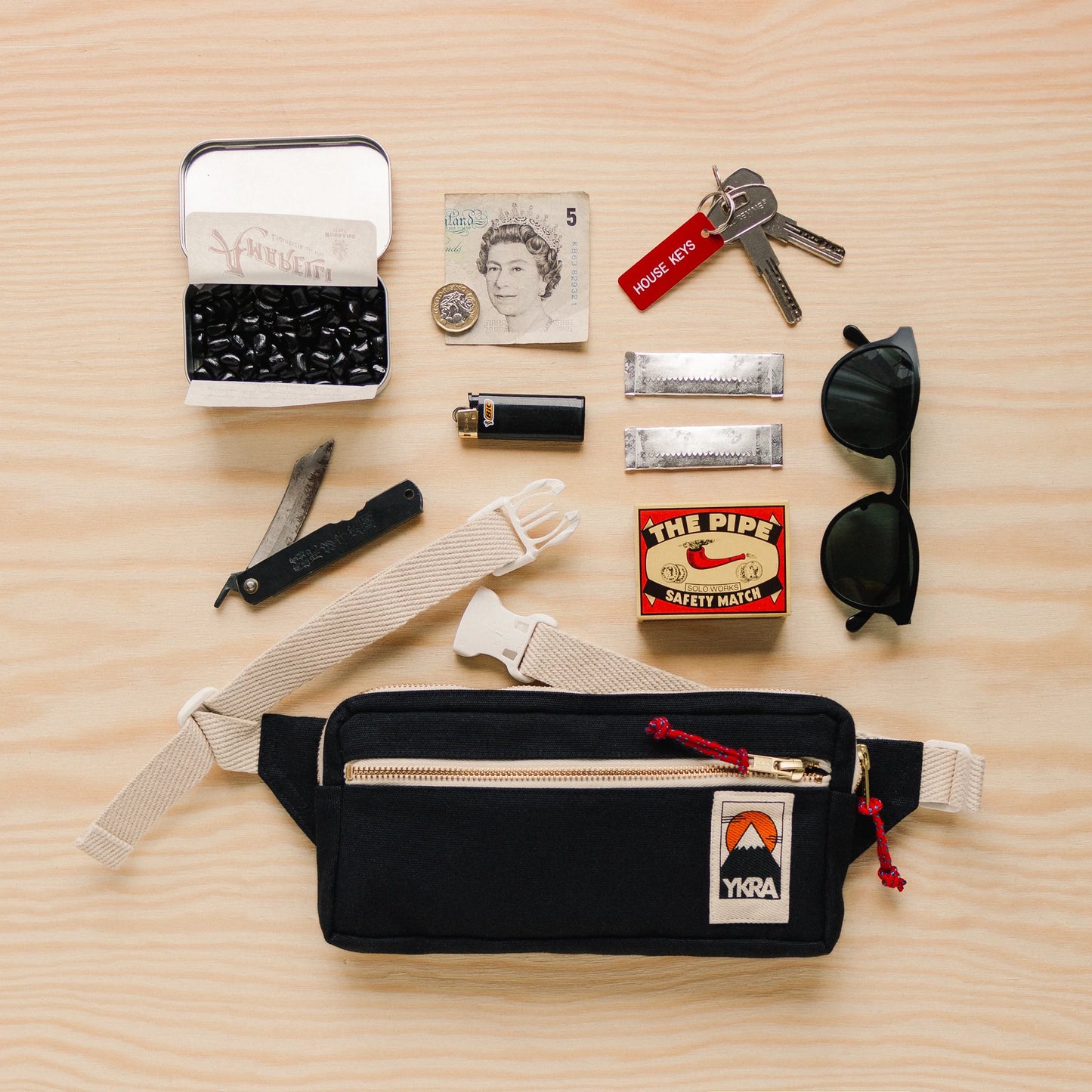 Fanny Pack in Black by YKRA