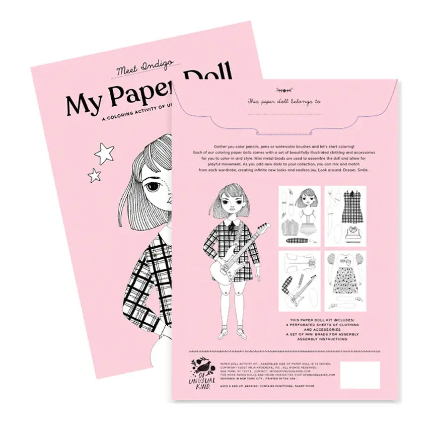 Of Unusual Kind-Indigo Coloring Paper Doll Kit