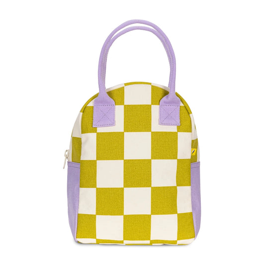 Zipper Lunch Bag in Checks Pear