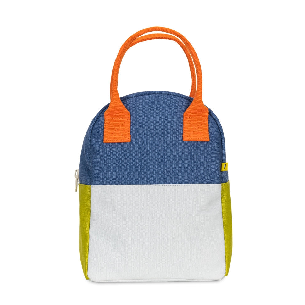 Zipper Lunch Bag in Two-tone Citrus Sky