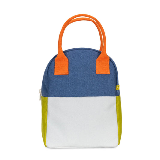 Zipper Lunch Bag in Two-tone Citrus Sky
