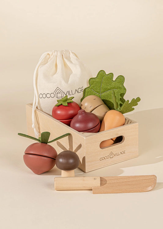 Wooden Vegetable Playset by Coco Village