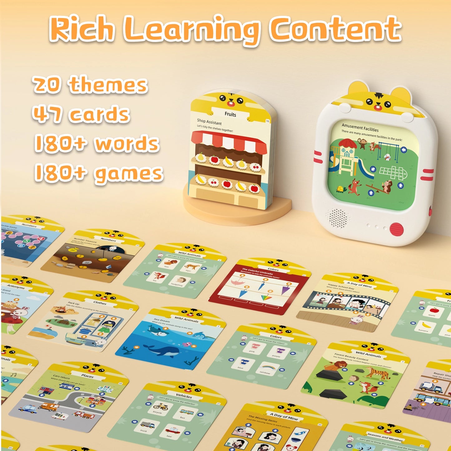 Interactive Screen-Free Learning Tablet w/Talking Flash Cards